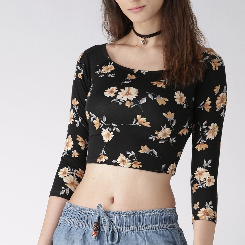 LAST SIZE S- New F21 floral crop top
